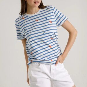 Striped Blue and White Women's Top